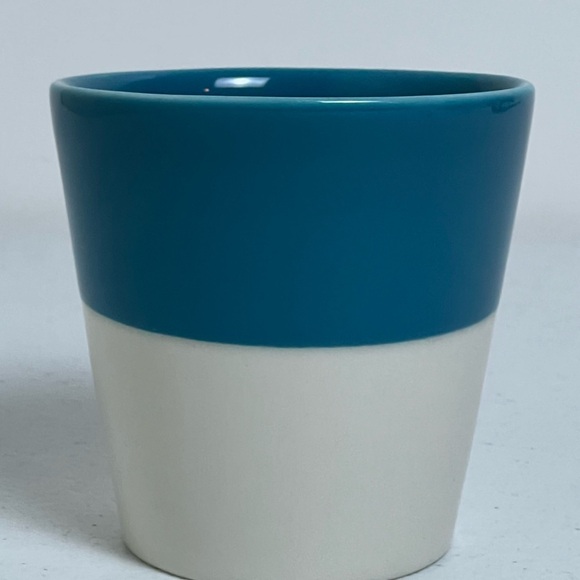 Starbucks Tazo 2012 Tea Cup No Handle Mug Blue & White Slanted Bone China Tea - Picture 2 of 9
